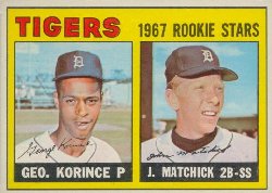 1967 Topps Baseball Cards      072      Rookie Stars-George Korince UER RC (Photo is James Murray Brown)-John (Tom) Matchick RC